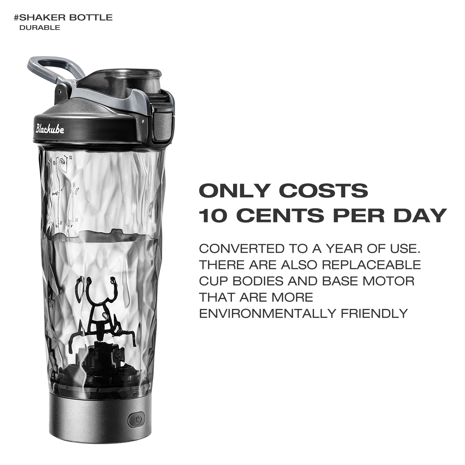 LHHW Electric Protein Shaker Bottle, 24 Oz Rechargeable BPA Free